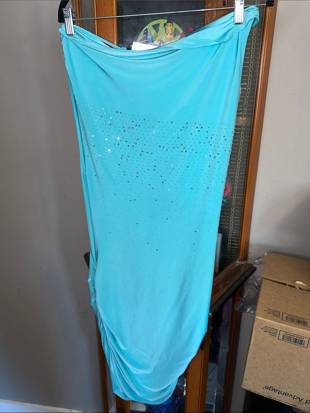 Turquoise Crystal-Embellished Women’s Dress